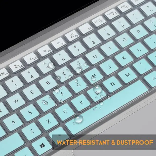 Alt view image 4 of 7 - Keyboard Cover for Dell Latitude 7420 7430 7440 7450 14, Latitude 3450 3440 5450 5440 5430 5431 5420 9420 9430, Latitude 9510 9520 7520 15.6 & 7650 7640 16" Laptop Skin-Ombre Mint
