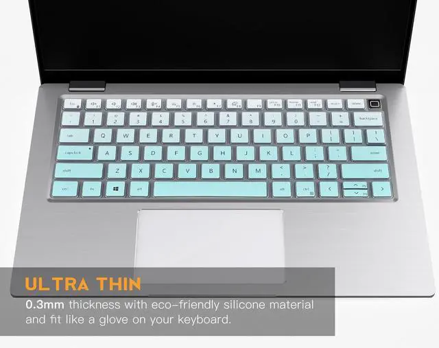 Alt view image 5 of 7 - Keyboard Cover for Dell Latitude 7420 7430 7440 7450 14, Latitude 3450 3440 5450 5440 5430 5431 5420 9420 9430, Latitude 9510 9520 7520 15.6 & 7650 7640 16" Laptop Skin-Ombre Mint