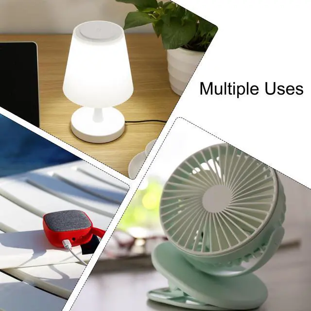Alt view image 6 of 6 - USB Type-A Male to 3.5 x 1.35mm DC 5V 1A Plug Barrel Connector Charge Cable for USB Fans Desk Lamps Mini Charging Speakers Electronic Devices, White