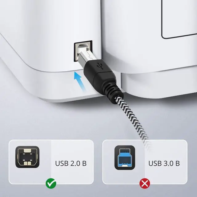 Alt view image 2 of 7 - USB C to USB B Cable - High-Speed Printer Cable to USB C, MIDI to USB C, Durable, Universally Compatible USB Type B 2.0 to USB Type C Cord - 3.3 Ft, 1 Meter