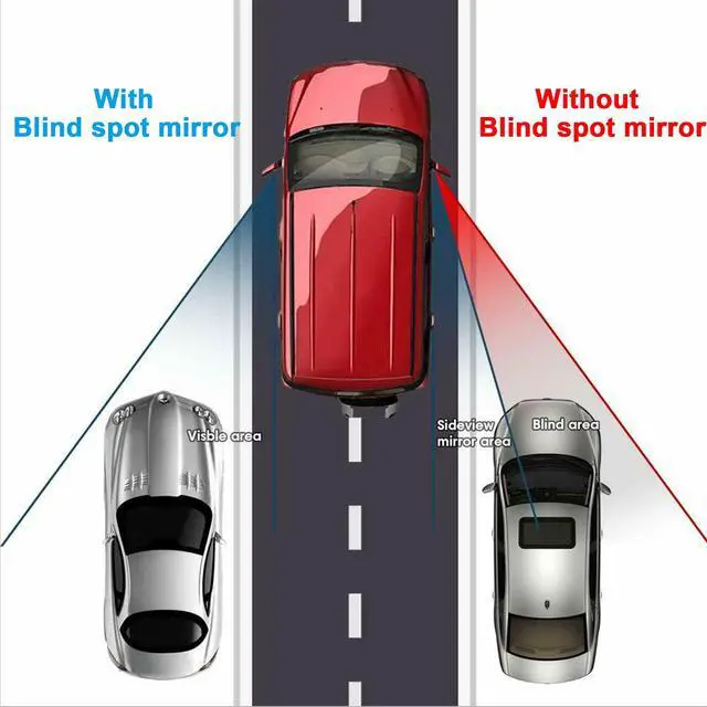 Alt view image 2 of 7 - Glass Wide Angle Blind Spot Mirror, Frameless 360 Adjustable Convex Rear View Mirror for Cars, Trucks and SUVs - 2" Fan Shaped, 2pcs