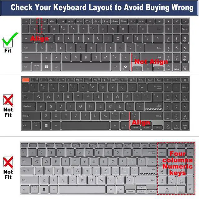 Alt view image 2 of 7 - Keyboard Cover for ASUS Vivobook S16 S3607 M3607/Vivobook 16 M1607 X1607 M5606 S5606 TP3607/VivoBook V16 V3607 2026 2025 2024 16", Vivobook 15 M5506 S5506 Q5507 S5507 S5507QA 15.6 inch Laptop -Black