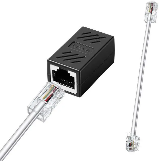 Main image of 1 Pcs Phone Jack to Ethernet Cable Adapter, RJ45-to-RJ11 Adapter, RJ45 8P8C Female to RJ11 6P4C Male Phone Lines for Landline Telephone Service