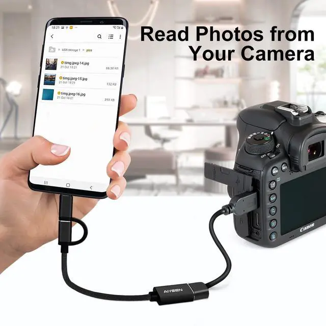 Alt view image 7 of 7 - USB-C/Micro to USB Adapter, 2-in-1 USB 3.0, OTG Adapter Cable, Compatible with MacBook Pro, Android, Google, Samsung, and More, Black