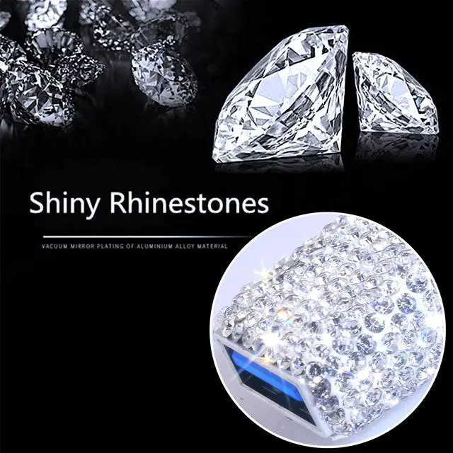 Alt view image 2 of 5 - USB C Male to USB 3.0 Female Adapter 2Pack Type C to USB A 3.0 OTG Adapter Bling Bling Rhinestone Diamond Decors,Compatible for Devices has USB C