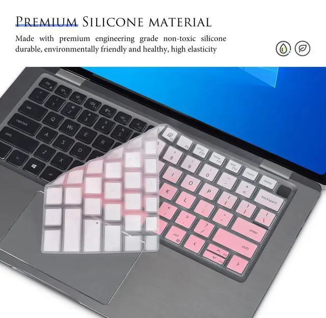 Alt view image 5 of 7 - Keyboard Cover Skin for 14" Dell Latitude 7440 7430 7420 7410 5440 5431 5430 5420, Dell Latitude 9420 9430 14" / Latitude 9520 9510 15" / Latitude 7640 16" Keyboard Protector - Gradual Pink