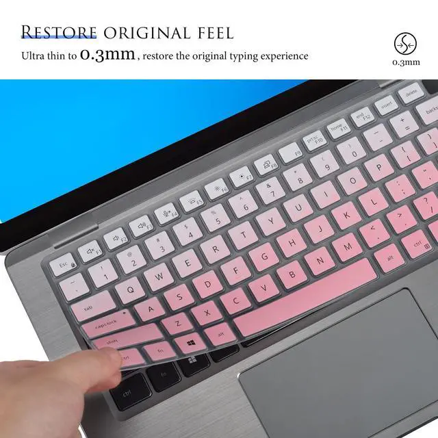 Alt view image 6 of 7 - Keyboard Cover Skin for 14" Dell Latitude 7440 7430 7420 7410 5440 5431 5430 5420, Dell Latitude 9420 9430 14" / Latitude 9520 9510 15" / Latitude 7640 16" Keyboard Protector - Gradual Pink