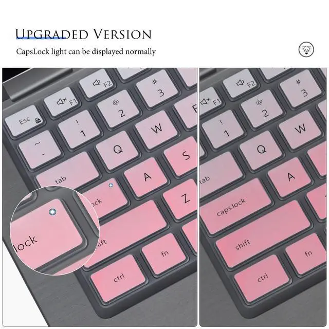 Alt view image 4 of 7 - Keyboard Cover Skin for 14" Dell Latitude 7440 7430 7420 7410 5440 5431 5430 5420, Dell Latitude 9420 9430 14" / Latitude 9520 9510 15" / Latitude 7640 16" Keyboard Protector - Gradual Pink