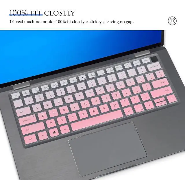 Alt view image 3 of 7 - Keyboard Cover Skin for 14" Dell Latitude 7440 7430 7420 7410 5440 5431 5430 5420, Dell Latitude 9420 9430 14" / Latitude 9520 9510 15" / Latitude 7640 16" Keyboard Protector - Gradual Pink