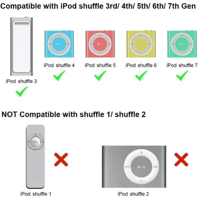 Alt view image 5 of 7 - iPod Shuffle Charger Cable, 3.5mm Audio Jack to USB Sync & Charge Lead (2 Pack) - Compatible with iPod Shuffle 3/4/5/6/7 Gen, MP3 Player - White