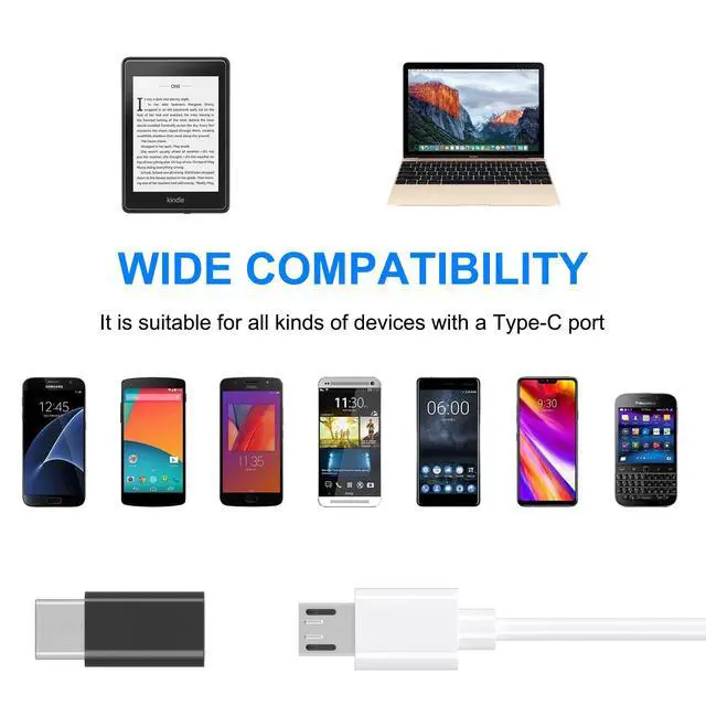 Alt view image 2 of 5 - 4 Pack Micro USB to USB C Adapter, Micro-USB Female to USB-C Male OTG Adapter for Samsung Galaxy, LG, Huawei, Type-C Phones, Tablets and More