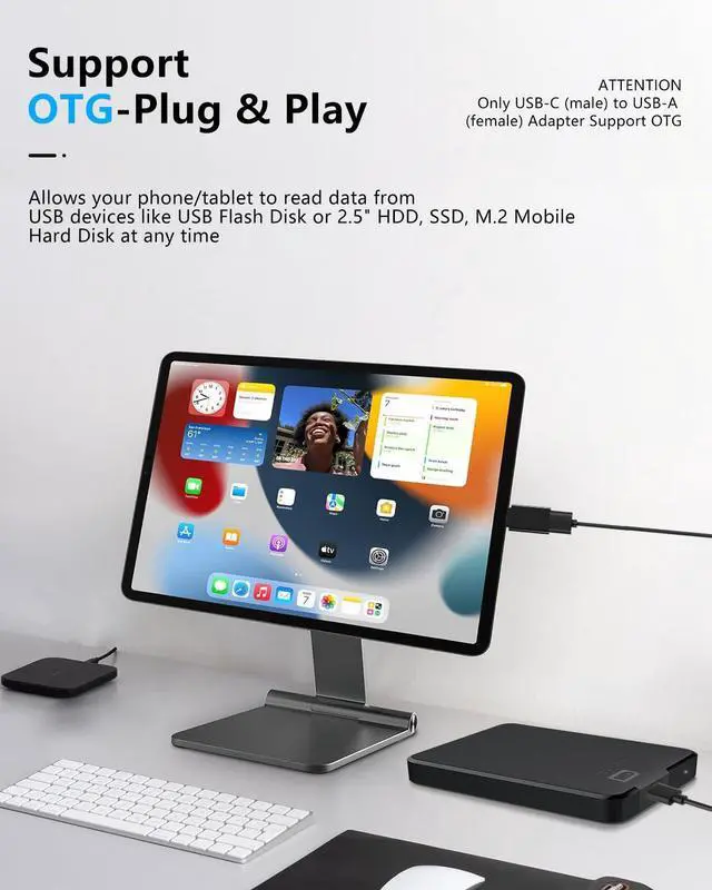 Alt view image 4 of 7 - USB to USBC Adapter 12 Pack OTG, 6*UsbMale to UsbCFemale & 6*Type C Male to A Female USB 3.0 High-Speed Data Transfer & Fast Charging for iPhone/Samsung/iPad/Laptop/MacBook etc