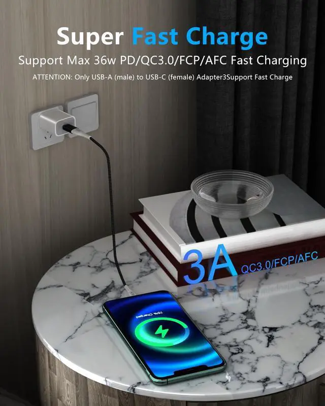 Alt view image 6 of 7 - USB to USBC Adapter 12 Pack OTG, 6*UsbMale to UsbCFemale & 6*Type C Male to A Female USB 3.0 High-Speed Data Transfer & Fast Charging for iPhone/Samsung/iPad/Laptop/MacBook etc