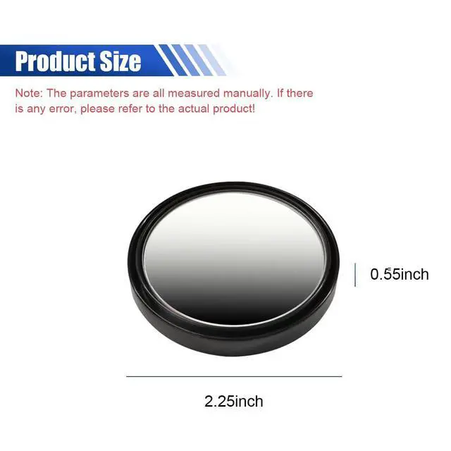 Alt view image 2 of 6 - 2PCS Blind Spot Mirrors, 2" Round HD Glass Convex Car Rear View Mirror, 360° Adjustable Wide Angle Side Mirror with Self Adhesive Back, Universal for Cars, SUVs, Trucks (Black)