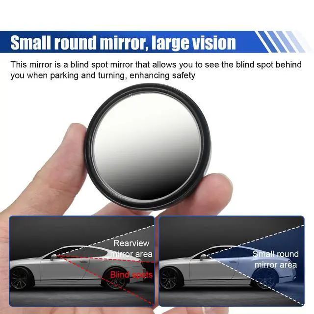 Alt view image 4 of 6 - 2PCS Blind Spot Mirrors, 2" Round HD Glass Convex Car Rear View Mirror, 360° Adjustable Wide Angle Side Mirror with Self Adhesive Back, Universal for Cars, SUVs, Trucks (Black)