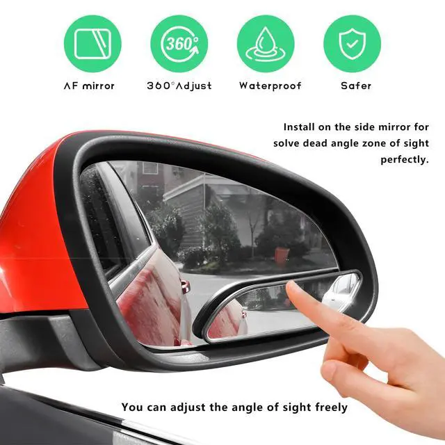 Alt view image 4 of 6 - 2PCS Blind Spot Car Mirror, Rectangular HD Glass Wide Angle Rearview Mirror with Adjustable Stick, Long Framed ABS Housing Convex Side Rear View Mirrors for Car SUV Truck (2 PCS)