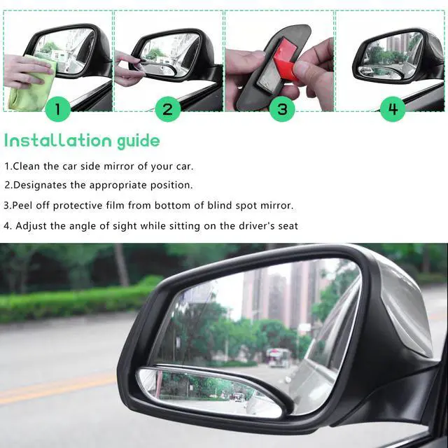 Alt view image 5 of 6 - 2PCS Blind Spot Car Mirror, Rectangular HD Glass Wide Angle Rearview Mirror with Adjustable Stick, Long Framed ABS Housing Convex Side Rear View Mirrors for Car SUV Truck (2 PCS)