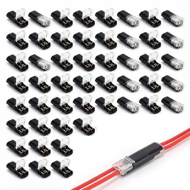 Main image of 50 Pack Wire Connectors, 2 Pin Quick Splice Terminals for 18-22 AWG Wire
