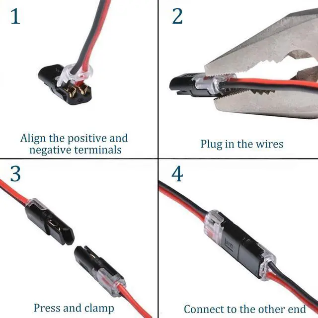 Alt view image 5 of 7 - 50 Pack Wire Connectors, 2 Pin Quick Splice Terminals for 18-22 AWG Wire
