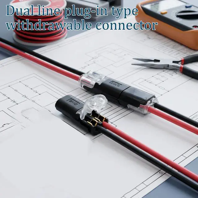 Alt view image 7 of 7 - 50 Pack Wire Connectors, 2 Pin Quick Splice Terminals for 18-22 AWG Wire
