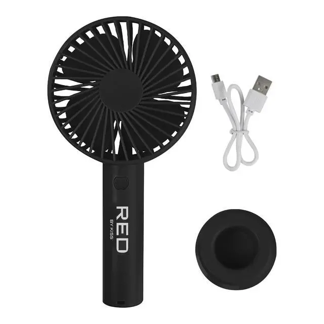 Alt view image 5 of 7 - Handheld Fan, Mini Portable Personal Desk Fan with USB Rechargeable, 3 Speed Long Lasting Powerful Small Fan for Makeup Travel Home Office Lace Wig Eyelash Face Nail (Black)