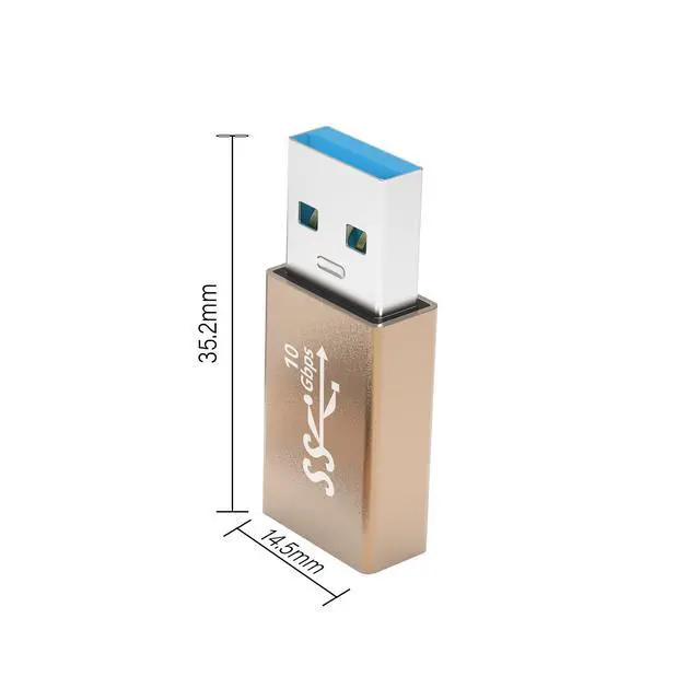 Alt view image 2 of 6 - 3Pack USB Coupler Male to Female USB 3.0 Type A Adapter Superspeed 10Gbps USB Port Extension Connector Bridge Compatible with Laptop Computer Hard Drive Printer Camera, Gold