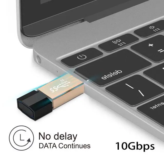 Alt view image 5 of 6 - 3Pack USB Coupler Male to Female USB 3.0 Type A Adapter Superspeed 10Gbps USB Port Extension Connector Bridge Compatible with Laptop Computer Hard Drive Printer Camera, Gold