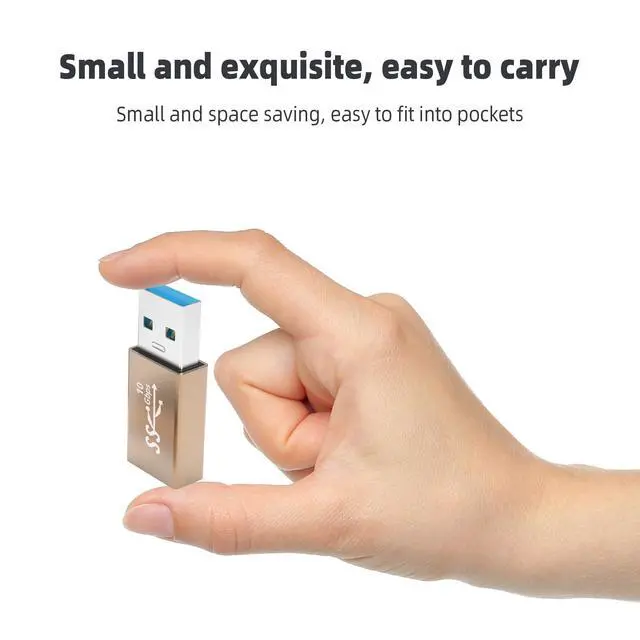 Alt view image 6 of 6 - 3Pack USB Coupler Male to Female USB 3.0 Type A Adapter Superspeed 10Gbps USB Port Extension Connector Bridge Compatible with Laptop Computer Hard Drive Printer Camera, Gold
