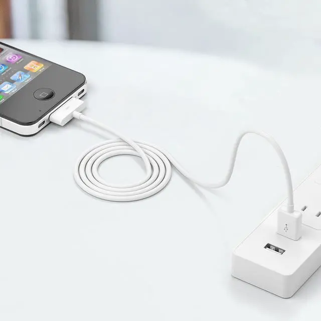 Alt view image 5 of 5 - USB to 30-Pin Charging Cable, Apple MFi Certified 30-Pin Sync and Charge Cable Cord Compatible with iPhone 4/4S/3G/3GS, iPad 1/2/3, iPod Classic/Nano/Touch - Charging & Sync Data (3 Feet)
