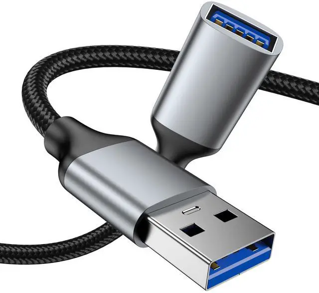 Main image of 6.6FT USB Extension Cable, USB 3.0 Extension Cord, Nylon Braided Type A Male to Female 5Gbps High Speed Data Transfer Cord for Keyboard, Mouse, PlayStation, Xbox, Flash Drive.