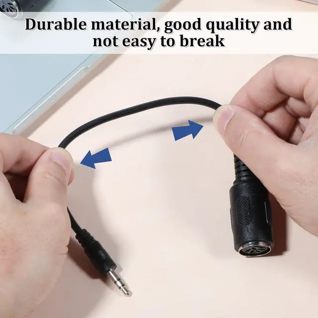 Alt view image 4 of 7 - 2 Pack of Type-A MIDI to 3.5mm Adapter, 9.5" MIDI Female to TRS 3.5mm Male Breakout Cable Audio Converter BMIDI-5-35 Type A TRS Male 5-pin DIN Cable Ultra-Small Plugs for Keyboards Synths DAWs