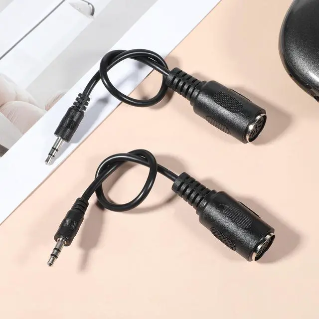 Alt view image 5 of 7 - 2 Pack of Type-A MIDI to 3.5mm Adapter, 9.5" MIDI Female to TRS 3.5mm Male Breakout Cable Audio Converter BMIDI-5-35 Type A TRS Male 5-pin DIN Cable Ultra-Small Plugs for Keyboards Synths DAWs