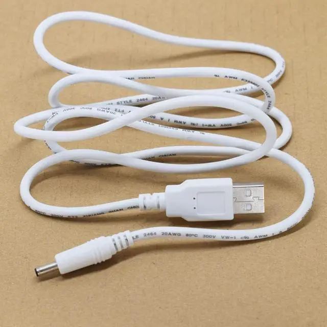 Alt view image 6 of 7 - 2PCS USB Power Cable White, 4FT/1.2M USB to 3.5mm Plug, 5V DC 20AWG Charging Cable for Fans, Speakers