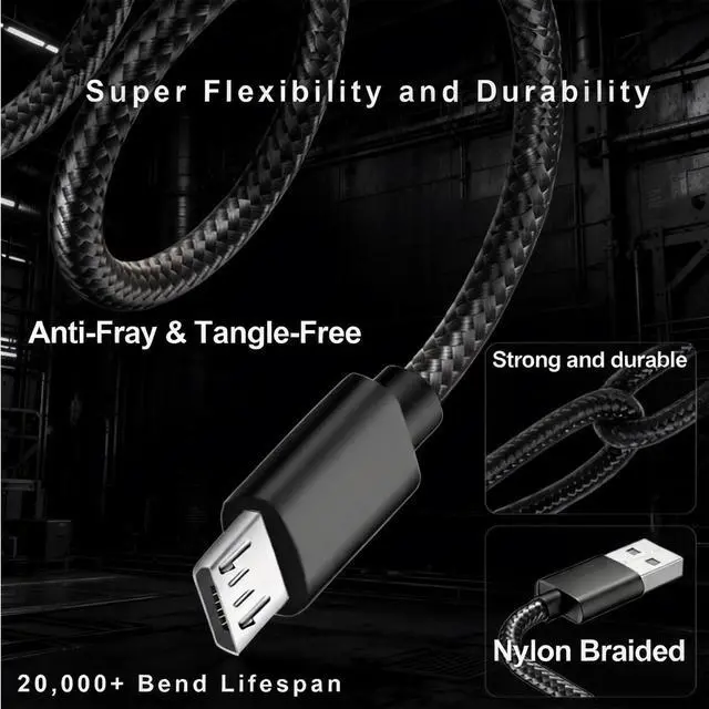 Alt view image 6 of 7 - Hearing Aids for Seniors Charger Cable Compatible for Phonak Charger Case Combi BTE/RIC,Mini Charger BTE/RIC | 3.3 FT Braided Nylon Micro USB Cord | Not for Phonak Life/Lumity Charger Case