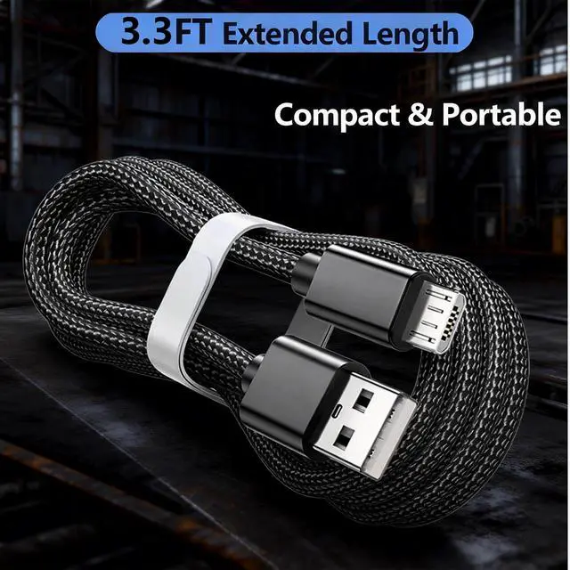 Alt view image 5 of 7 - Hearing Aids for Seniors Charger Cable Compatible for Phonak Charger Case Combi BTE/RIC,Mini Charger BTE/RIC | 3.3 FT Braided Nylon Micro USB Cord | Not for Phonak Life/Lumity Charger Case