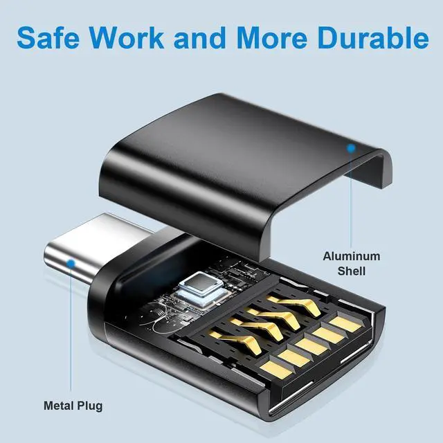 Alt view image 7 of 7 - USB C to USB A Adapter 6 Pack, Type C Male to USB A Female 3.0 Adaptor, OTG Adapters for iPhone 16 15, MacBook Pro, iPad, Samsung Galaxy, Black