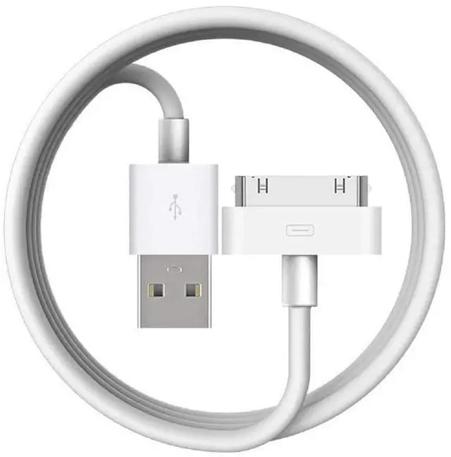 Main image of USB to 30-Pin Charging Cable, Apple MFi Certified 30-Pin Sync and Charge Cable Cord Compatible with iPhone 4/4S/3G/3GS, iPad 1/2/3, iPod Classic/Nano/Touch - Charging & Sync Data (3 Feet)