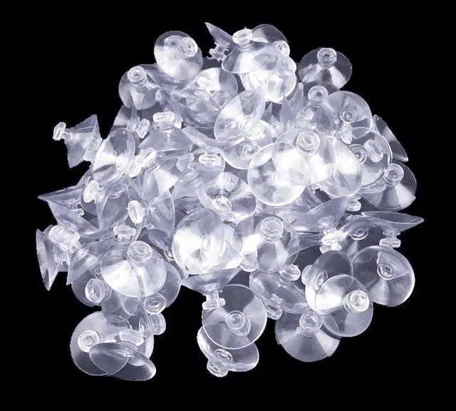 Alt view image 2 of 6 - 100Pcs Small Suction Cups for Glass, Without Hook Hole, Clear 20mm