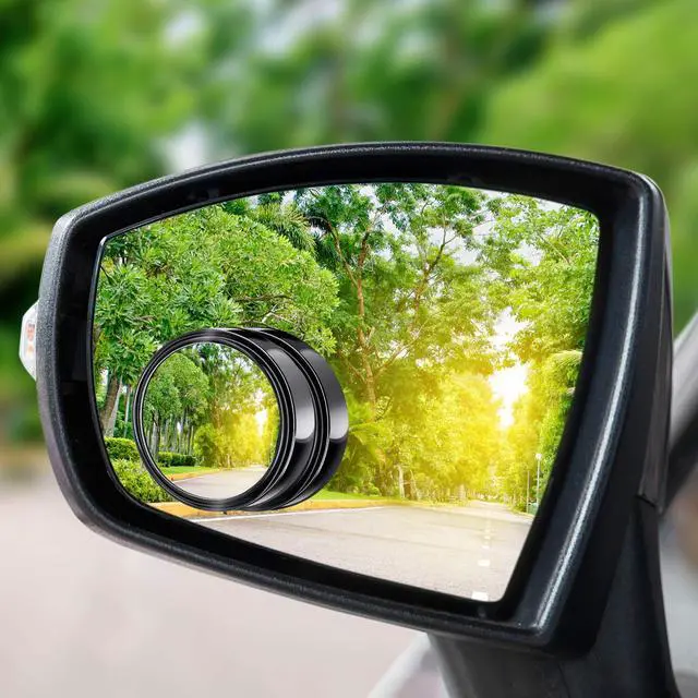 Alt view image 4 of 7 - 4 Pcs Blind Spot Mirrors 360 Degree 2 Inch Car Rear View Adjustable Wide View Angle Black Round Glass Convex Mirrors Adjustable with Frame for Car SUV Truck Accessories