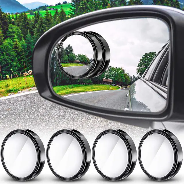 Alt view image 6 of 7 - 4 Pcs Blind Spot Mirrors 360 Degree 2 Inch Car Rear View Adjustable Wide View Angle Black Round Glass Convex Mirrors Adjustable with Frame for Car SUV Truck Accessories