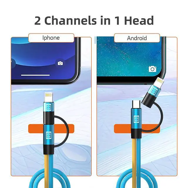 Alt view image 2 of 7 - Cable OTG 2-in-1, Smart Chip Live Cable, Faster Charging Speed, Audio/Data Transmission, Suitable for Apple, Android and Audio Mixers