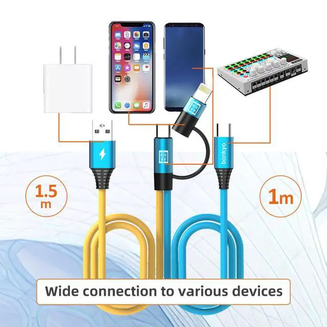 Alt view image 7 of 7 - Cable OTG 2-in-1, Smart Chip Live Cable, Faster Charging Speed, Audio/Data Transmission, Suitable for Apple, Android and Audio Mixers