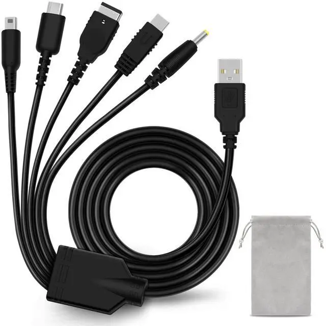 Main image of 5 in 1 USB Charger Cable for Nintendo 3DS, DS Charger, Compatible Nintendo DS Lite, New 3DS (XL/LL), New 3DS, 2DS, DSi XL, NDS, Wii U Gamepad, GBA SP, PSP 1000 2000 3000