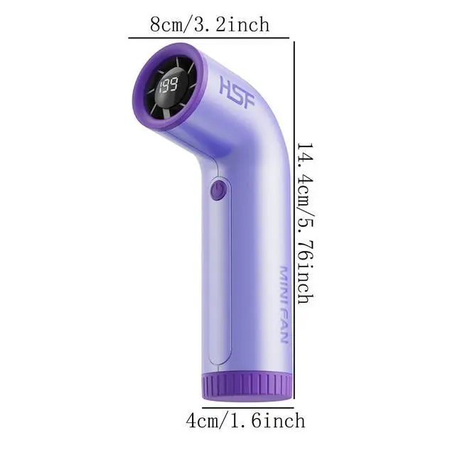Alt view image 5 of 5 - Portable Handheld Turbo Fan, 5 Gear Wind, Battery Operated, 20000 RPM High Speed Aero Pro, Up to 16 Working Hours, Mini Pocket Design, for Travel Beach Outdoor Activities