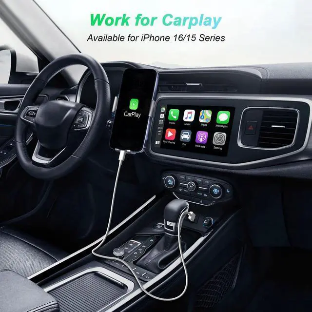 Alt view image 2 of 7 - Fast Charging USB A to USB C Cable 10FT 2Pack for iPhone 15/16/17 Charger Cord, Car Carplay Compatible for Apple 17 Pro Max/16 Plus/for IPad Pro 12.9/11/Air 5th/4th Mini Gen, Long Type C Charge