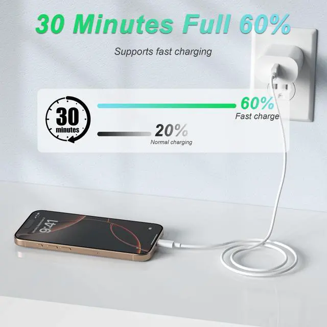 Alt view image 4 of 7 - Fast Charging USB A to USB C Cable 10FT 2Pack for iPhone 15/16/17 Charger Cord, Car Carplay Compatible for Apple 17 Pro Max/16 Plus/for IPad Pro 12.9/11/Air 5th/4th Mini Gen, Long Type C Charge