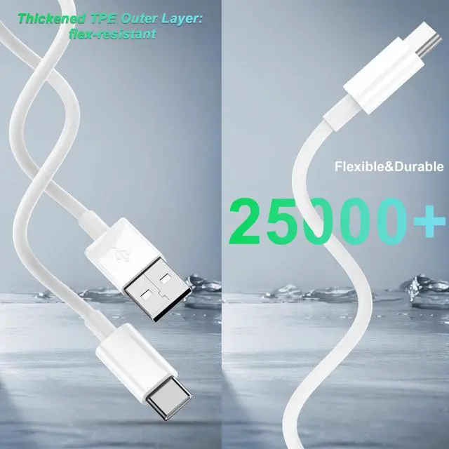 Alt view image 6 of 7 - Fast Charging USB A to USB C Cable 10FT 2Pack for iPhone 15/16/17 Charger Cord, Car Carplay Compatible for Apple 17 Pro Max/16 Plus/for IPad Pro 12.9/11/Air 5th/4th Mini Gen, Long Type C Charge
