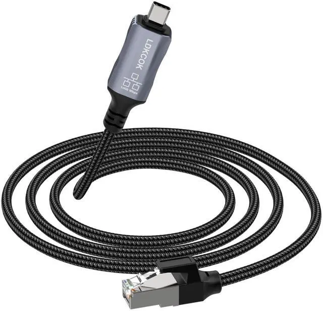 Main image of USB C to Ethernet Cable, Type C to RJ45 LAN Cord, for MacBook Pro/Air, iPad Pro, iPhone 15 Series, Galaxy, Smartphone, Laptop, PC (6 Feet)