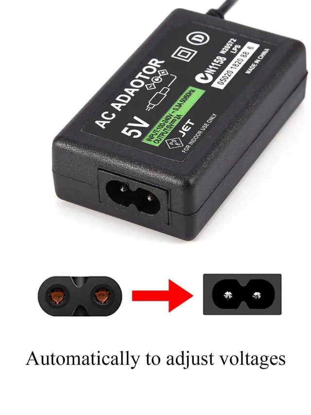 Alt view image 7 of 7 - Replacement PSP Charger AC Adapter 5V Compatible with Sony PSP 1000 PSP Slim & Lite 2000 3000 PSP-110 PSP-1001 Series PSP-1001, 2001, PlayStation 3001 E-1000 L-Shape Replacement Sony Power Cord