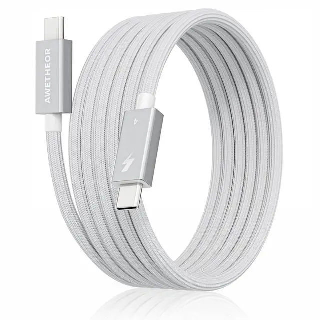 Main image of Thunderbolt 4 Cable for USB4 6.6FT, Braided USB C to C Cable Supports 8K/Dual 4K Display, 240W Fast Charging, 40Gbps Data Sync, High Speed USB4 Cables for Macbook Pro/Air, iPhone, PSSD,Docking,Monitor